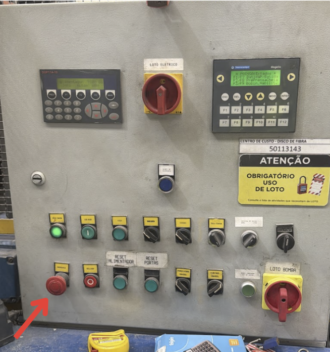 Foto de referência — Botão de emergência